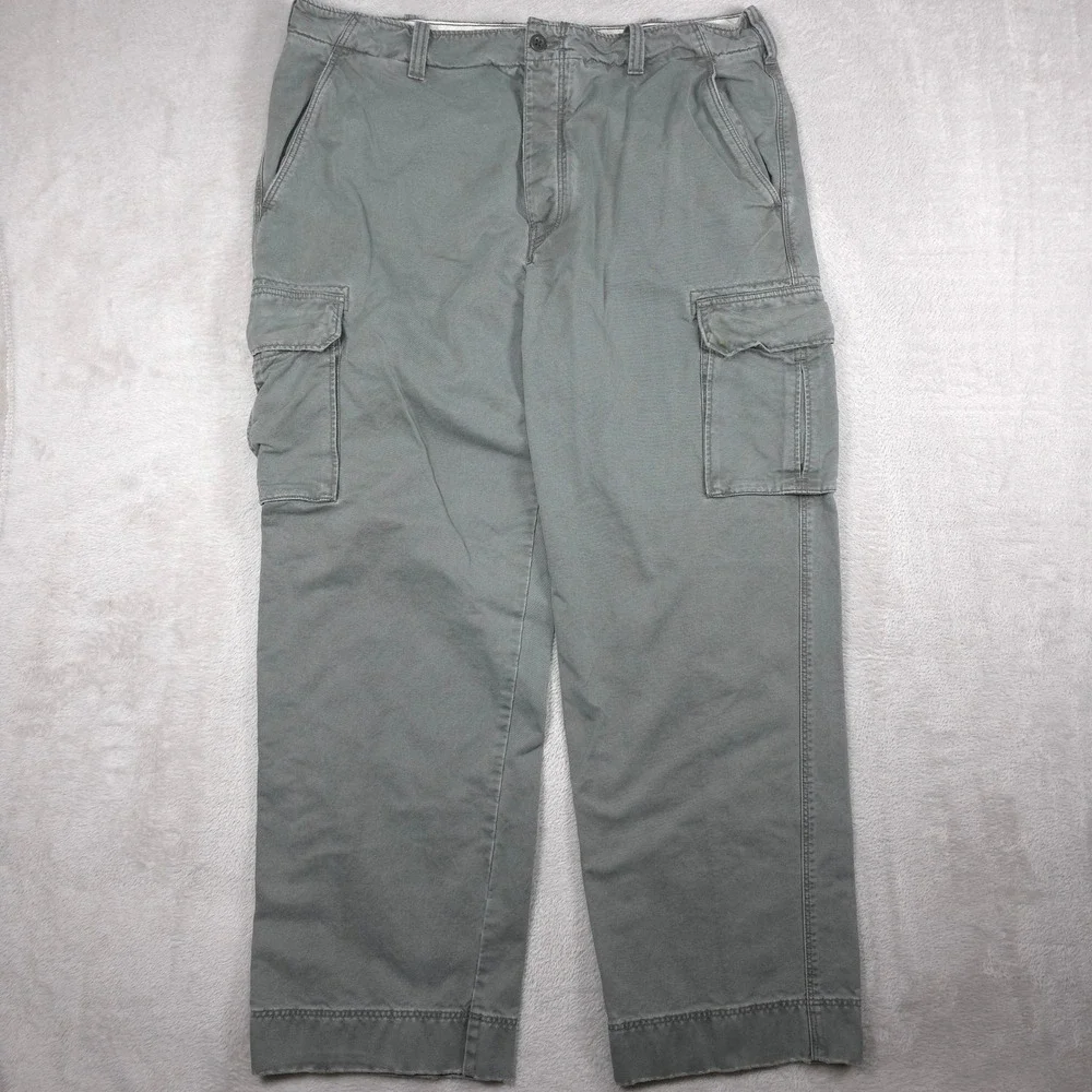 VINTAGE J Crew Cargo Pants Mens 38 32 Green Cargo Utility Cotton‎ Twill